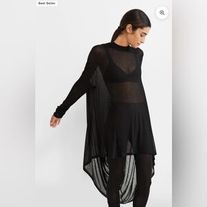 Marcella NYC Iris Sheer Black Tunic Top